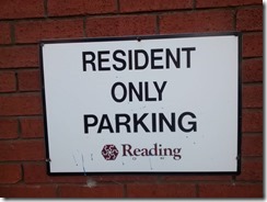 Residents' parking sign