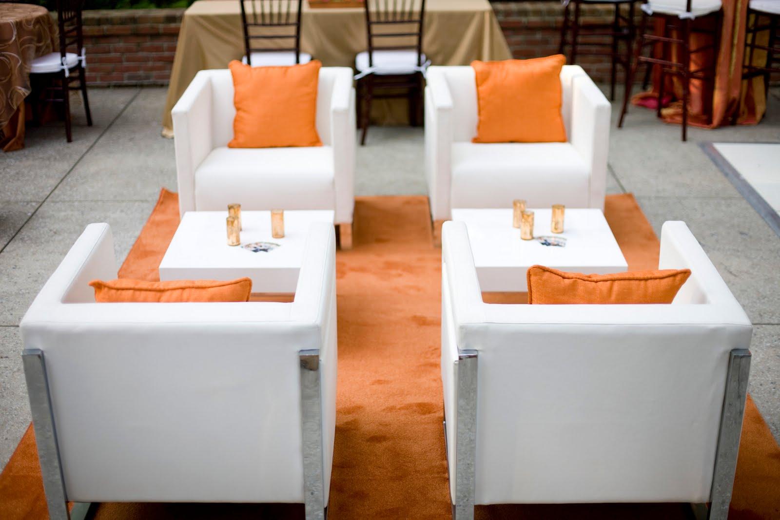 The orange and white lounge