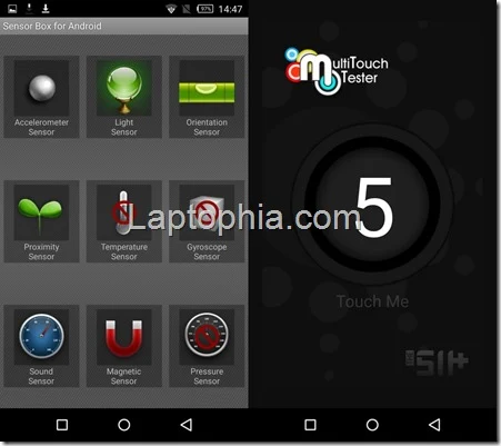 Sensorbox for Android dan Multitouch tester Infinix Zero 3 X552