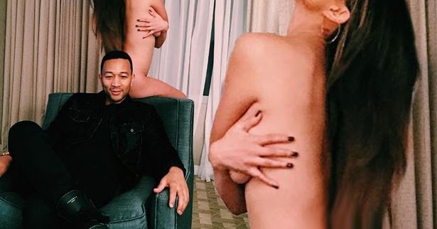 Chrissy Teigen Poses Nude Behind Her Husband John Legend In Titillating