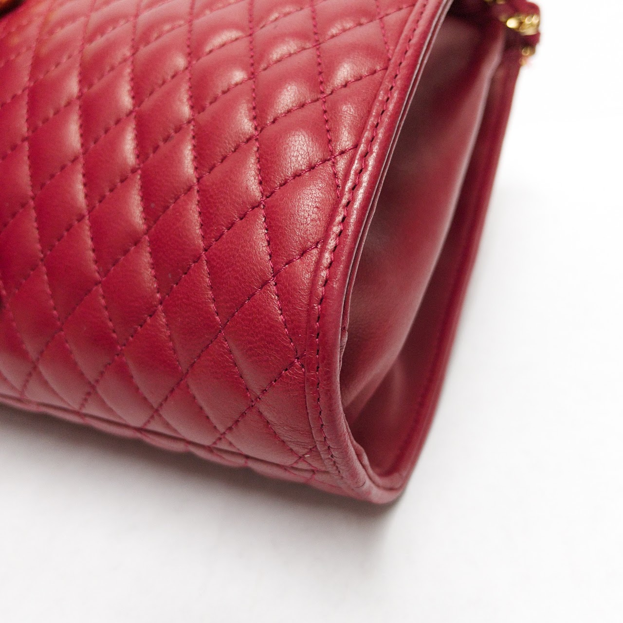 Brigitte Cassegrain Red Quilted Crossbody Bag