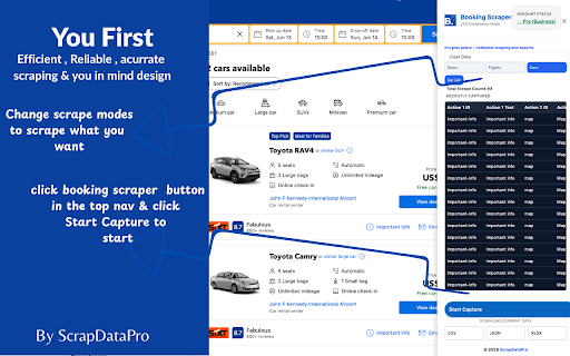 Booking Scraper - Extract Booking Stays, Flights and Car Rentals screenshot 2