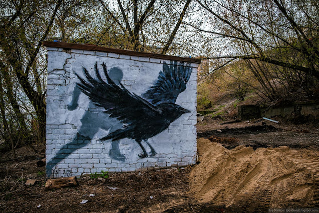 Человек превращается в ворона - рисунок