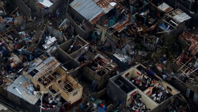 Aerial images show homes badly destroyed by Hurricane Matthew, some without roofs, in the town of Jeremie in southern Haiti, 6 October 2016. Photo: Reuters