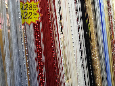 Beaded curtains on offer.