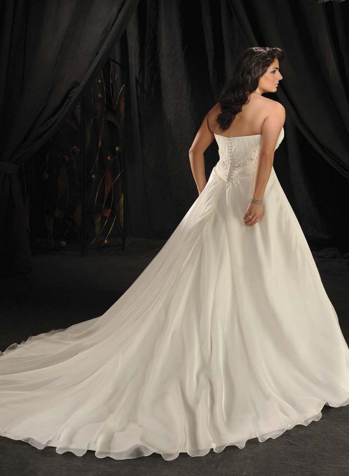 Organza Strapless Ruched