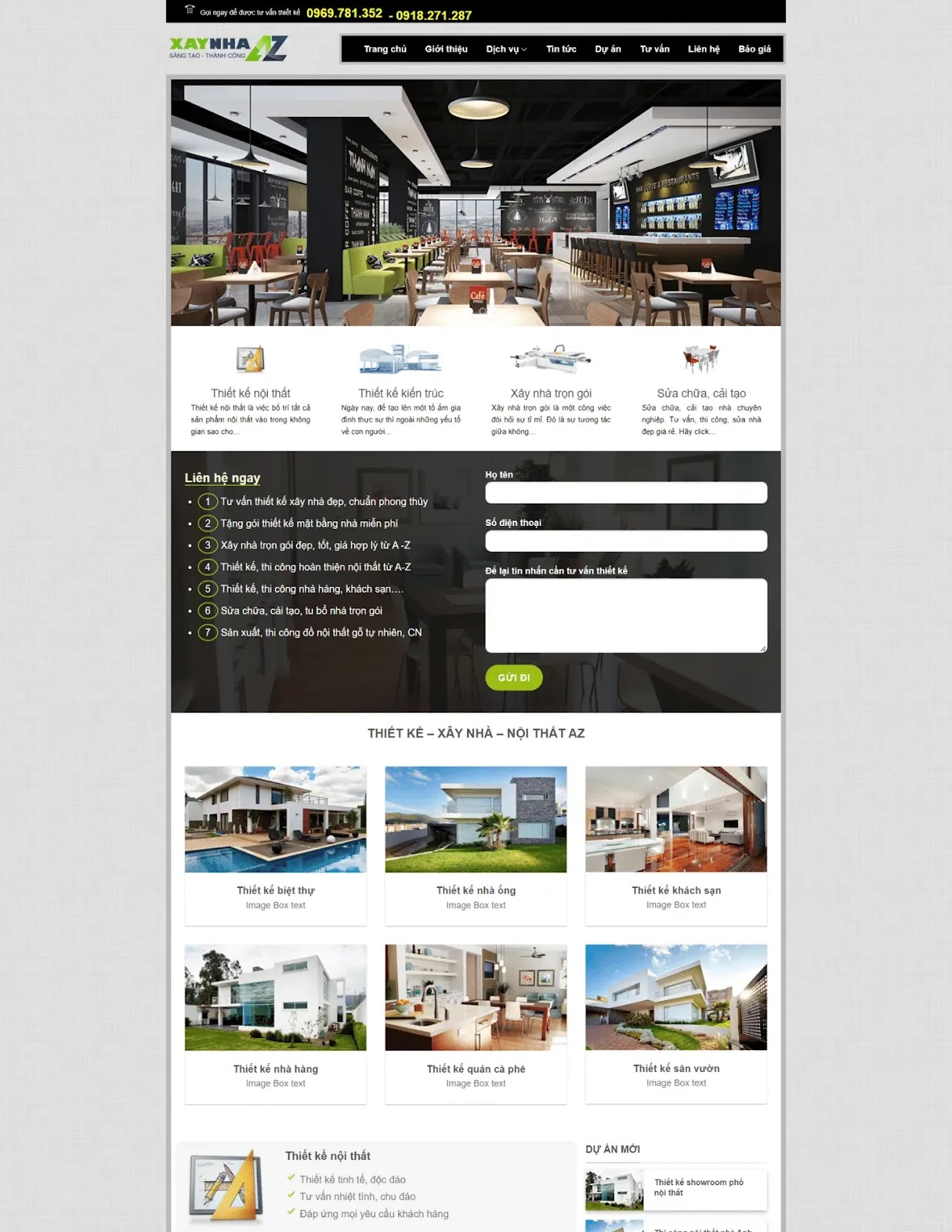 Thiết kế website thiết kế nhà (VSM122)