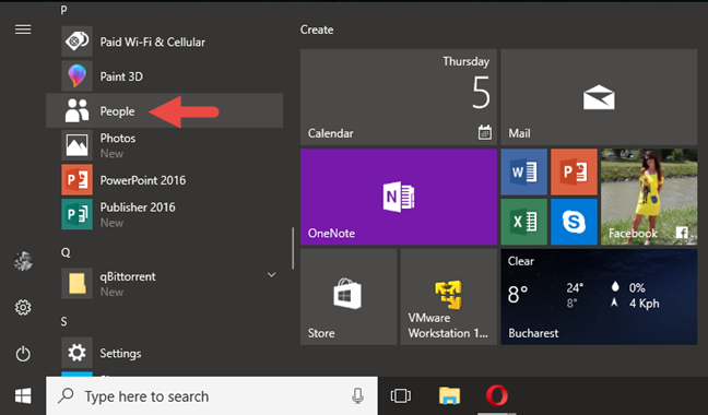 Windows 10, contacten vastzetten, mensen vastzetten