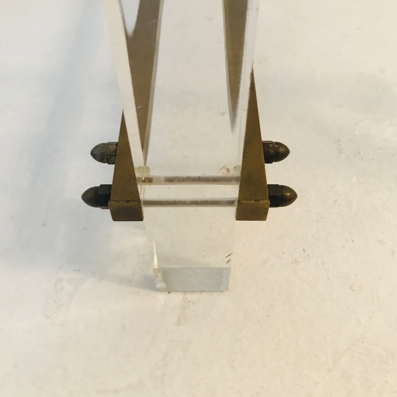 Lucite and Brass Table Base