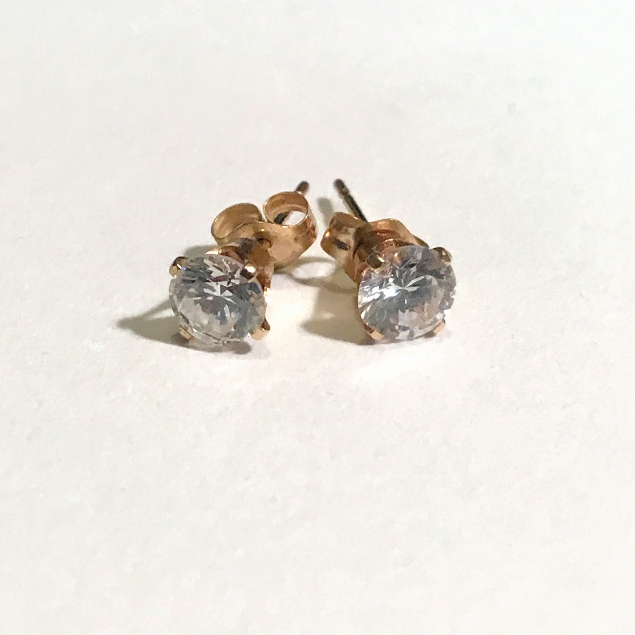 14K Gold and Stone Stud Earrings