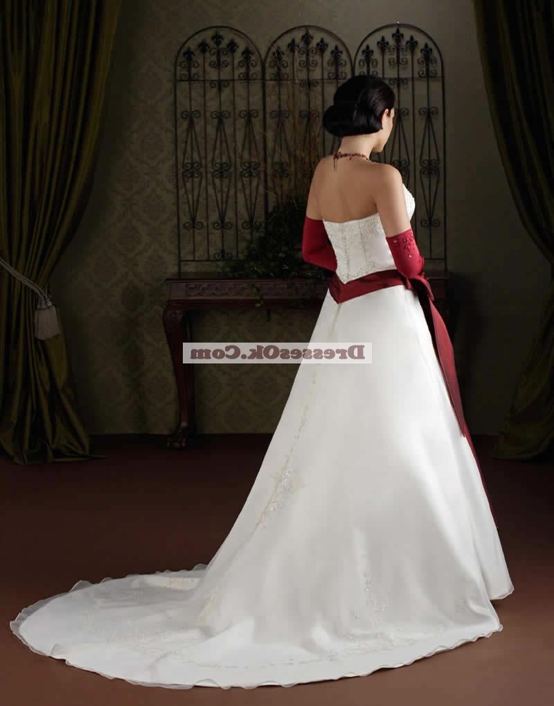 wine red wedding dresses