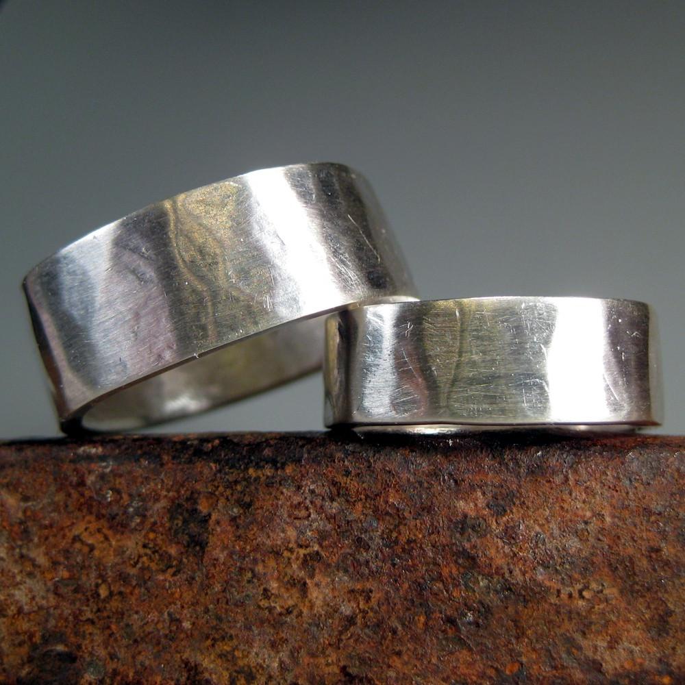 Organic Hammered Wedding Bands