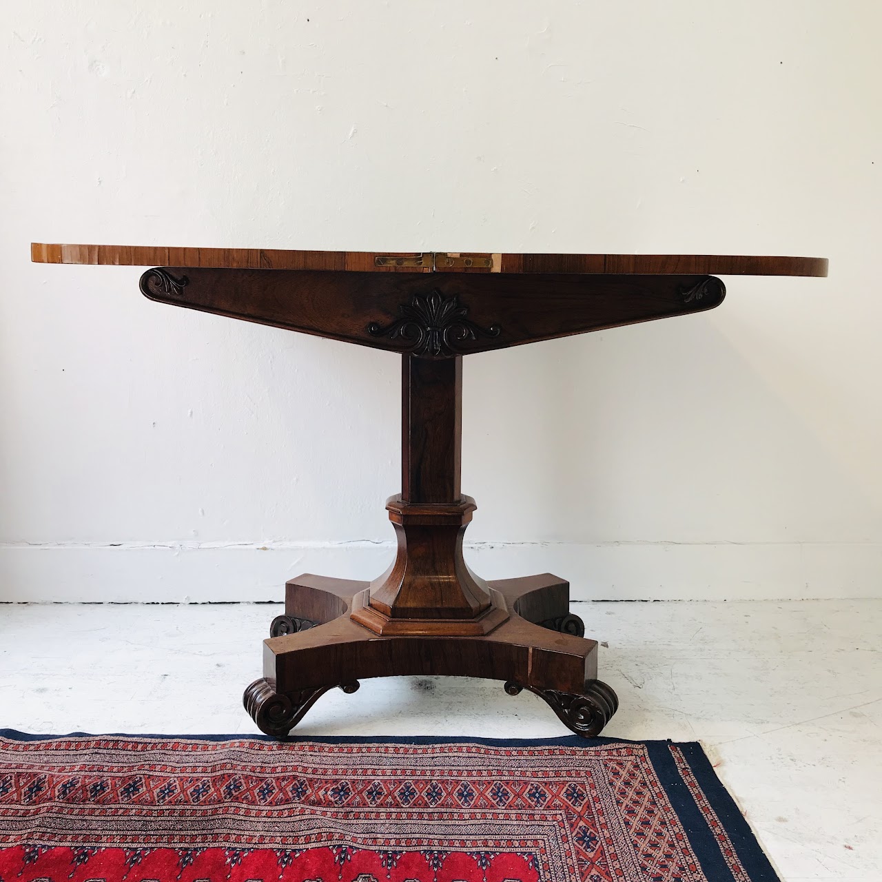 19th C. Irish Rosewood Card Table