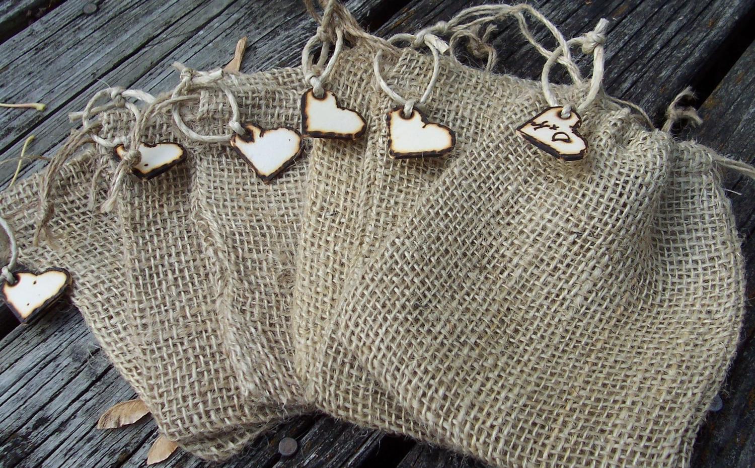 Burlap Wedding Favor Bags with