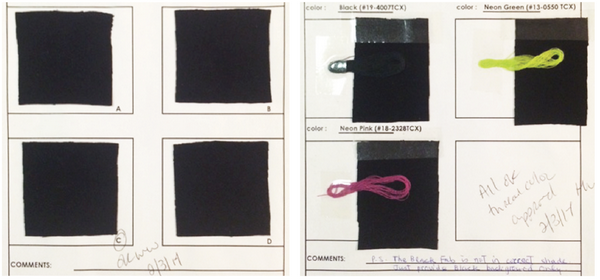 Lab Dip Approval Copy from the buyer