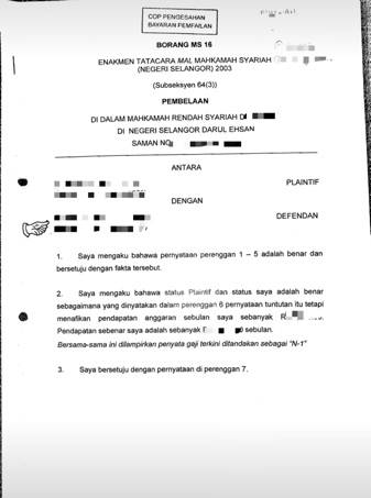 Contoh Jawapan Kepada Pembelaan  legsploaty