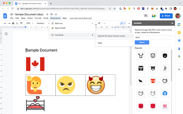 Screenshot of Icons & Emojis by Iconduck