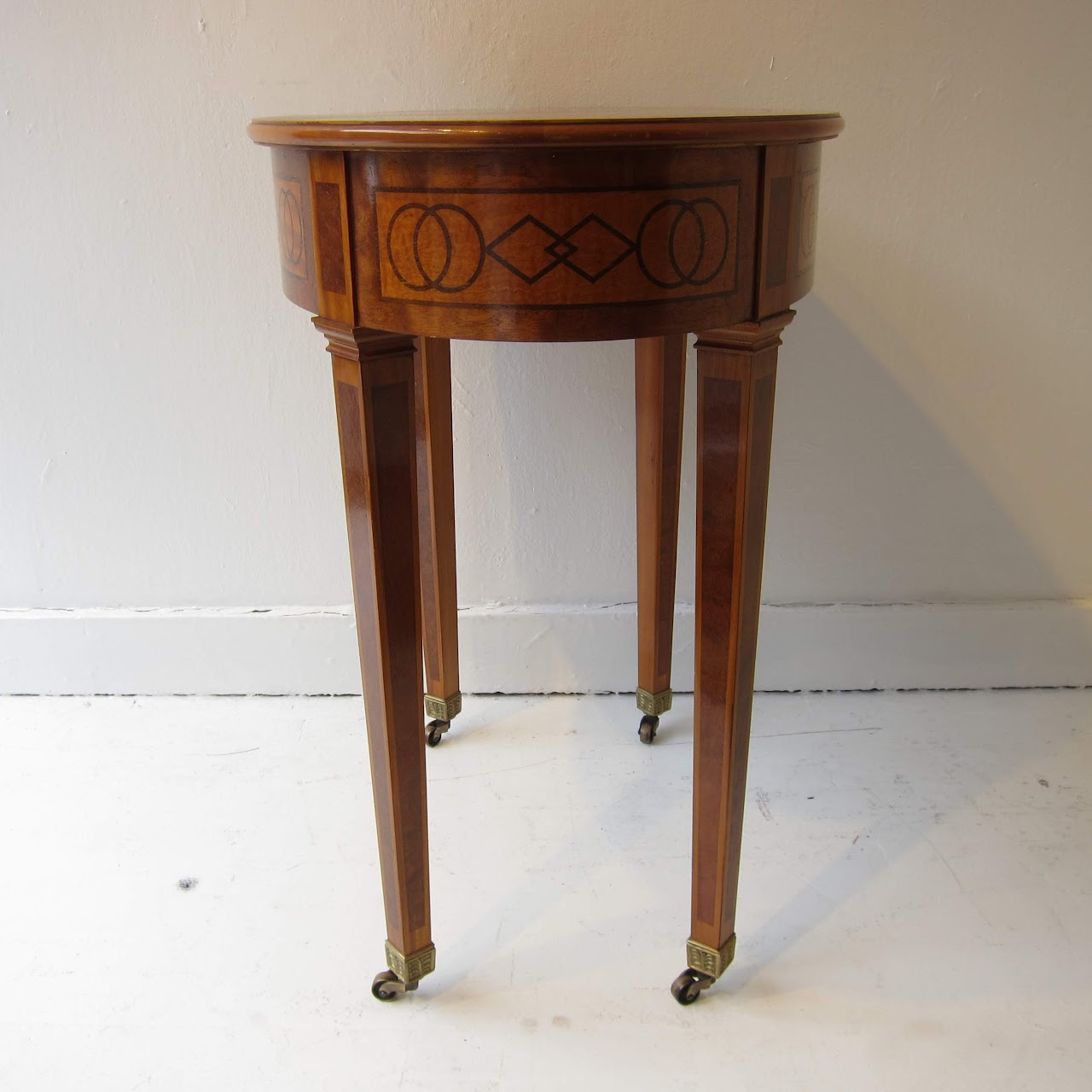 John Widdicomb Inlaid Oval Side Table