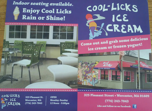 Ice Cream Shop «Cool Licks Ice Cream & Frozen Yogurt», reviews and photos, 325 Pleasant St, Worcester, MA 01609, USA