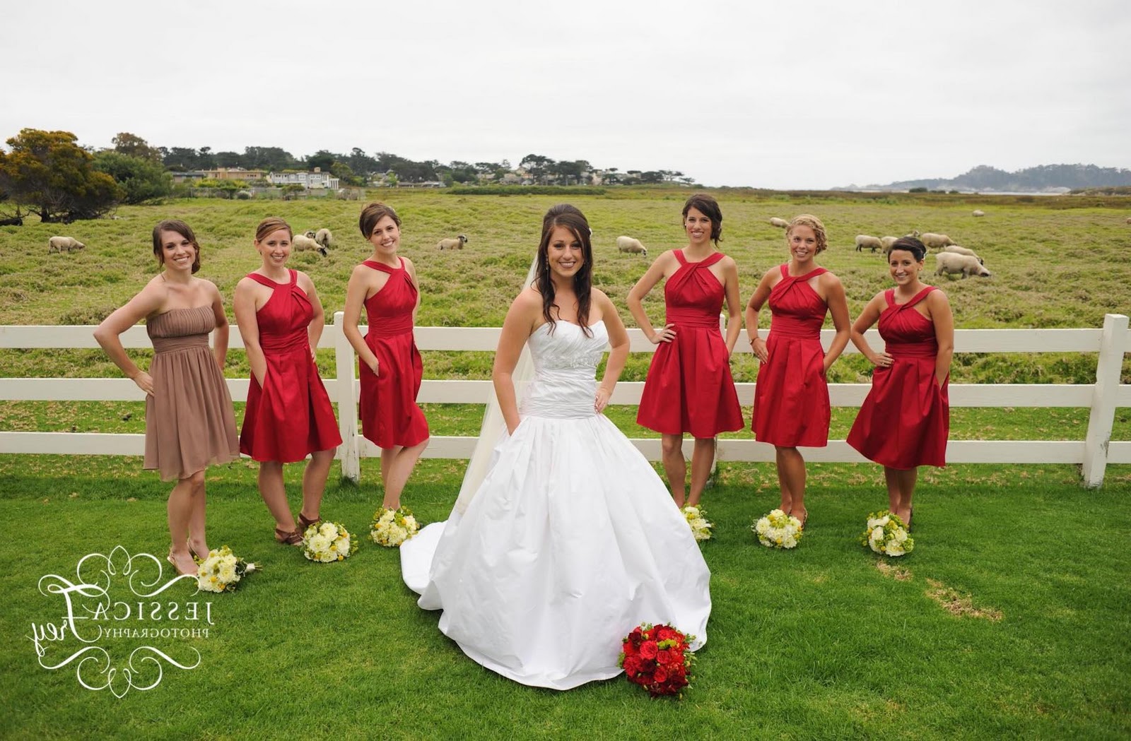 Short red bridesmaid dresses