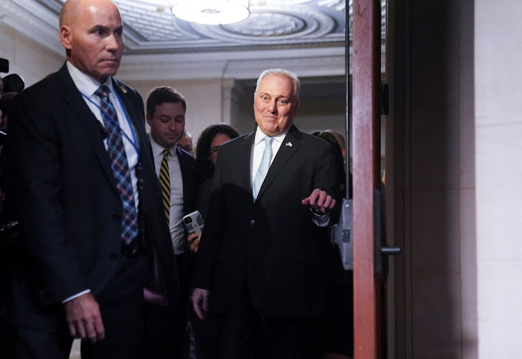 House majority leader Steve Scalise in the Longworth House office building on Capitol Hill in Washington, the US, October 11 2023. Picture: KEVIN LAMARQUE/REUTERS