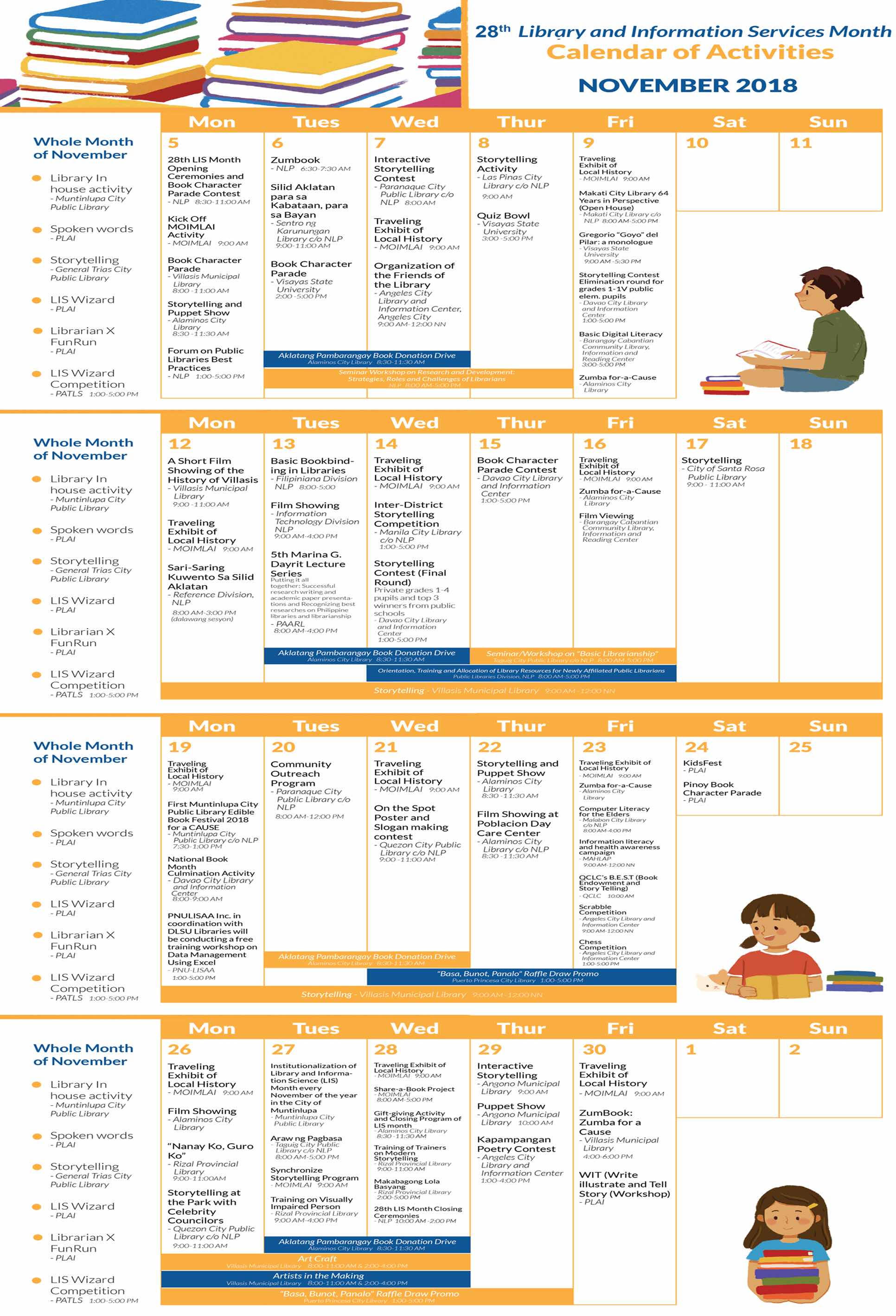 School Librarian in Action The 2018 LIS Month Calendar