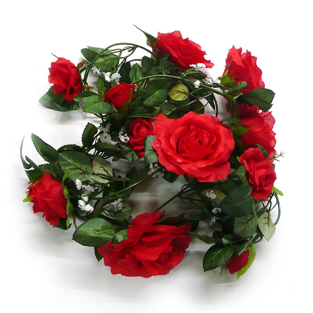 Red Rose Garland Silk Wedding