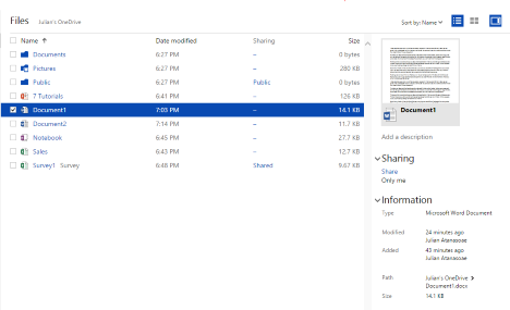 OneDrive เว็บไซต์ จัดการ ดู จัดเรียง ไฟล์ ลบ กู้คืน