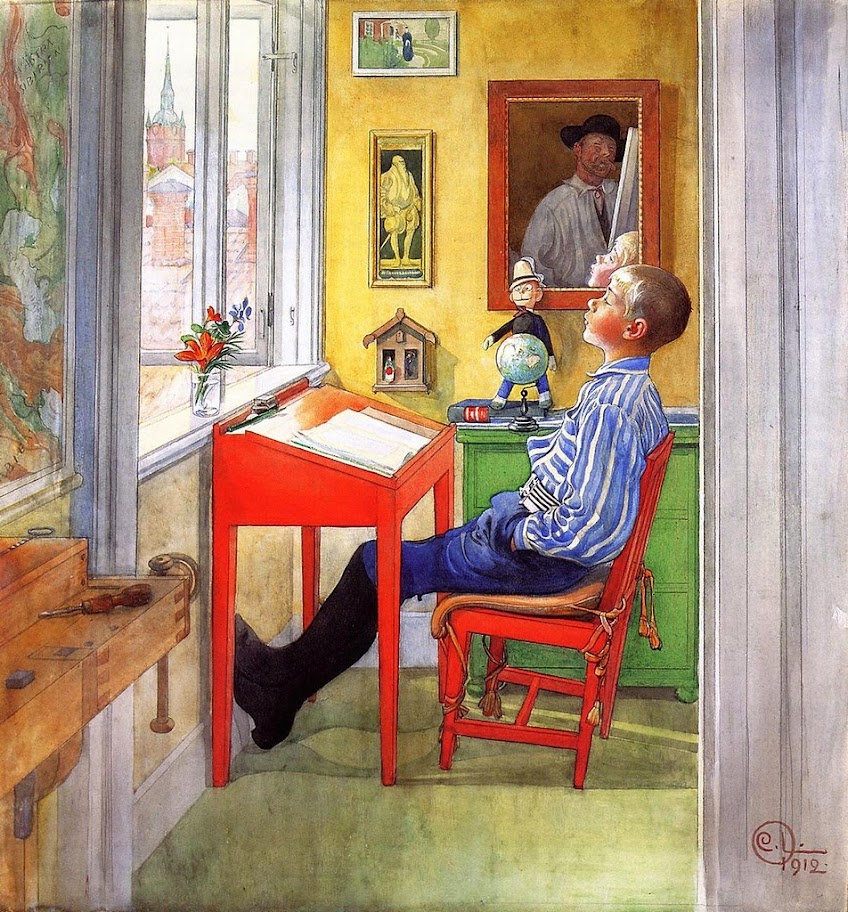 Carl Larsson - Esbjorn Doing His Homework