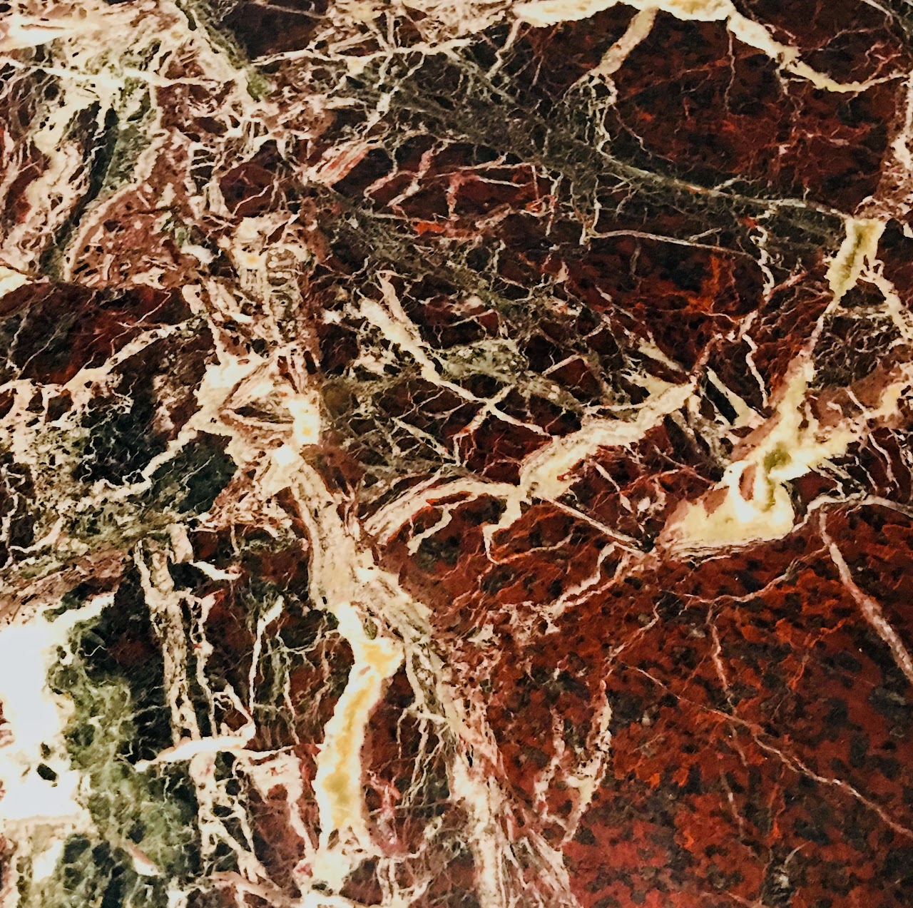 Red Marble Cocktail Table