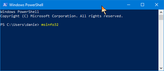 เริ่มข้อมูลระบบใน PowerShell