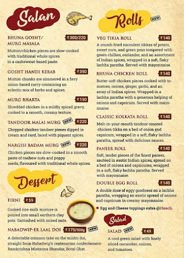 Kabuliwala menu 