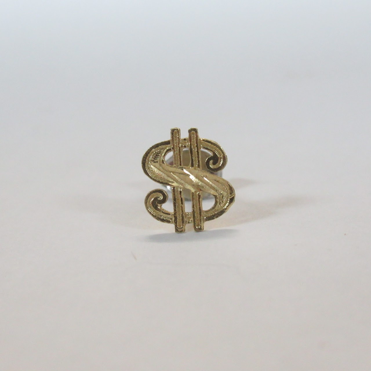 14K Gold Dollar Sign Earrings