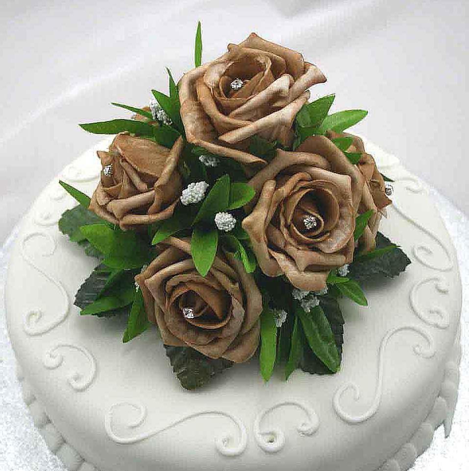 Mocha Rose Luxury Cake Topper