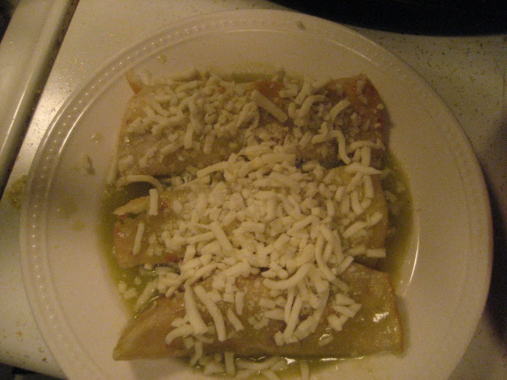 making chicken enchiladas