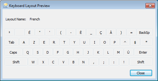 แสดงตัวอย่างแป้นพิมพ์ใน Windows 7