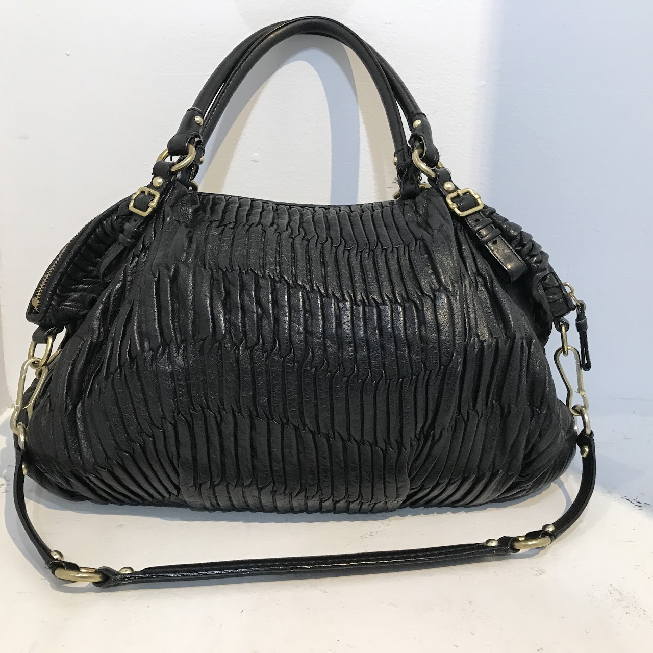 Coach Pleated Leather Bag