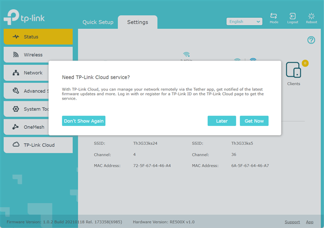 Para el control remoto, necesita una identificación de TP-Link