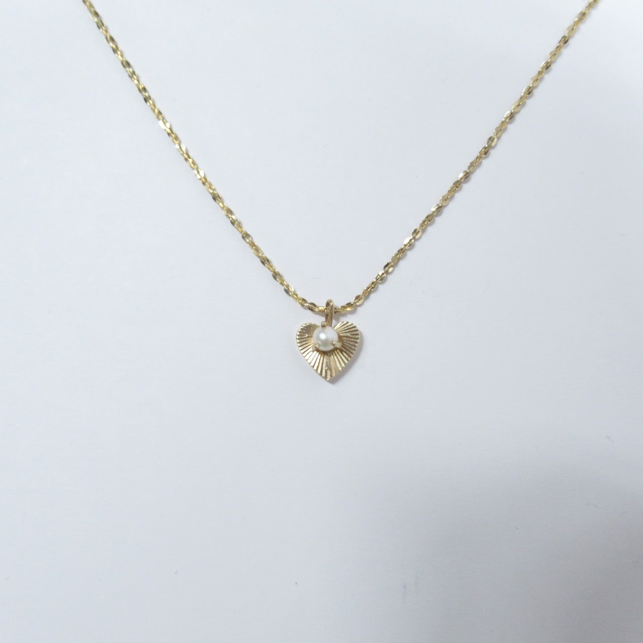 14K Gold & Heart Pearl Necklace