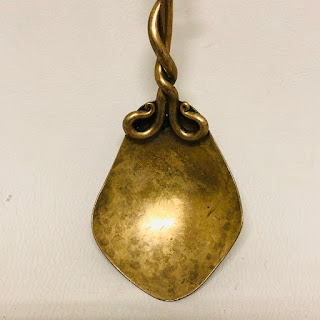 Signed Brass Serving Spoon