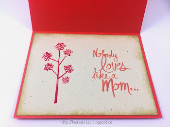 Linda Vich Creates: Revving Up For Retirement. A Mother's Day card is embellished with sponged vellum flowers and adorned with Gold Glimmer leaves.