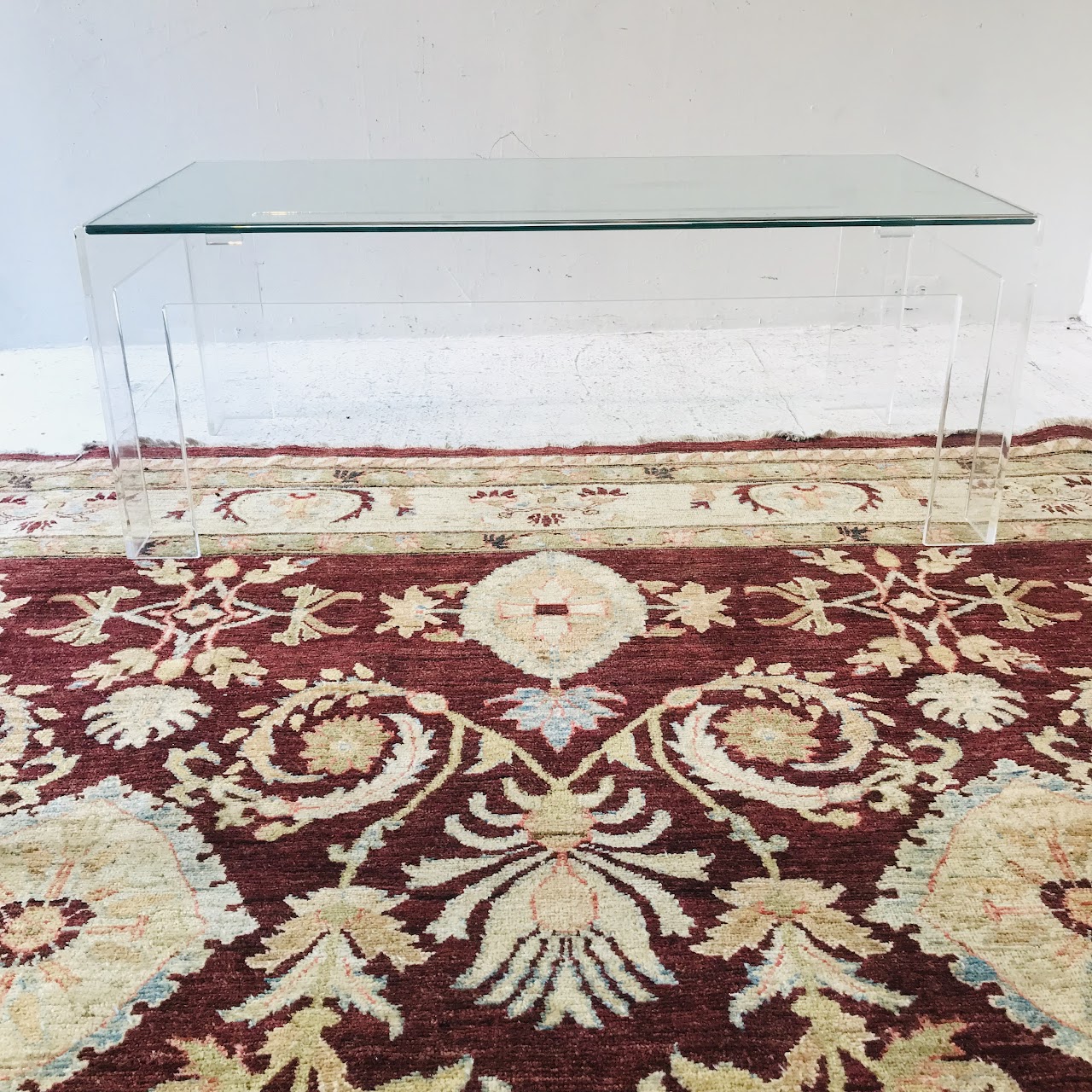 Lucite and Plate Glass Coffee Table