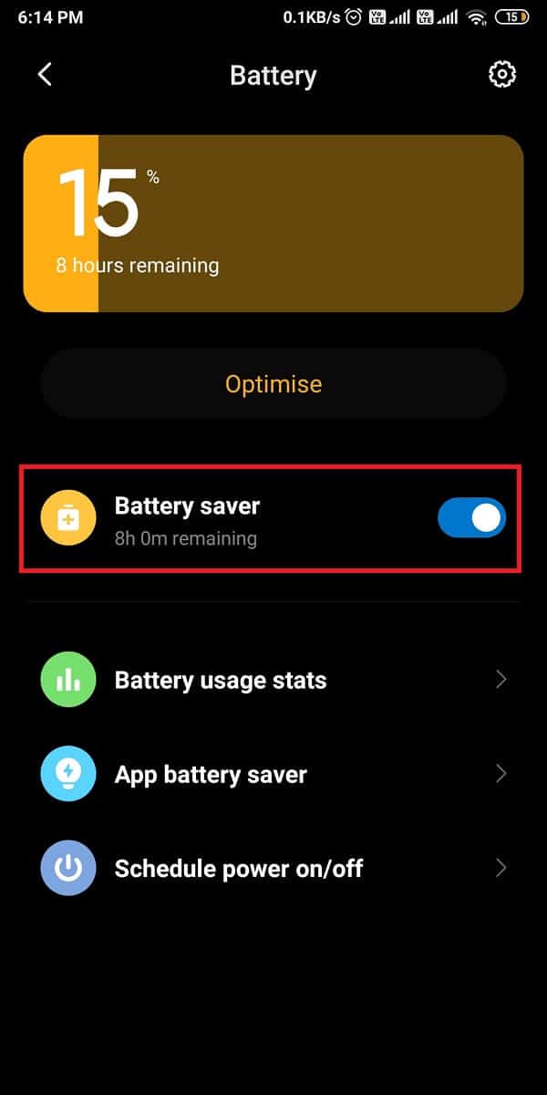 wyłącz przełącznik obok Oszczędzania baterii, aby wyłączyć ten tryb.  |  Napraw mobilny punkt dostępu, który nie działa na Androidzie