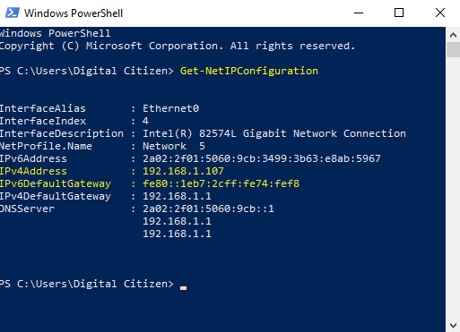 Windows, dirección IP, IPv4, IPv6