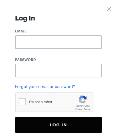 Tapez vos identifiants de connexion et cliquez sur le bouton CONNEXION pour continuer