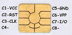 A smart card pinout
