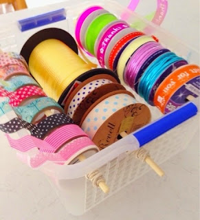 DIY storage for tape, string and ribbon