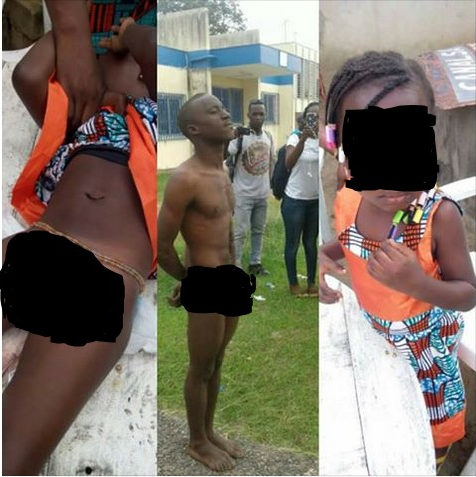 Photos: A Man Was caught Raping A 5 Years Old Girl And Was Paraded Nak3d At...