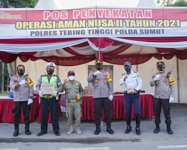 Kapolres Tebing Tinggi AKBP Agus Sugiyarso,S.Ik Pantau Pos Penyekatan