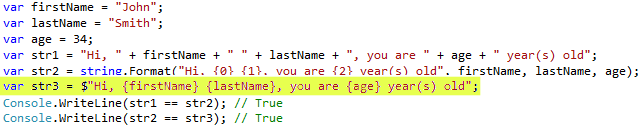 Interpolated strings at a glance